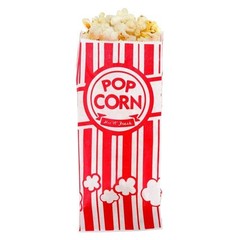 Carnival King Paper Popcorn Bags, 100 Count (Pack of 1), Red, White