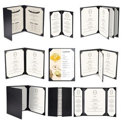 WeChef 5 Pack Leather Menu Covers 8.5×14″/8.5×11″ / 5×9″ Single Page Trifold