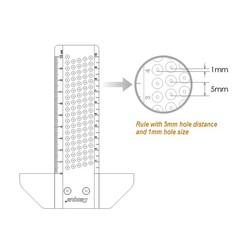 DASQUA 4″ T-SHAPED RULER WITH MARKED HOLES (1804-5333)