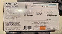 Ambitex Clear Vinyl Gloves, Size Medium, ( 10 boxes / 1 Case/ 1000 Gloves)