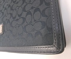 Coach Monogram Folder Portfolio Black For Writing Paper Pad Documents Holder