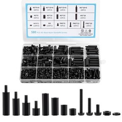 580 PCS M3 Black Nylon Standoff Kit with Spacers, Screws, and Nuts M3, black…
