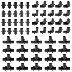 60 PCS Poly Crimp Pex Fittings 3/4″ Combo With Position Tab: Elbow ,Coupler Tee