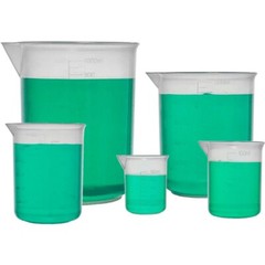 Set of 5 PP Beakers, 50, 100, 250, 500, 1000ml, Karter Scientific (Case 12)