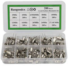 200PCS 10-Value Crystal Oscillator Assortment Kit 4MHz to 27.145MHz