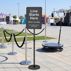 2PCS Sign Holder Stand 11 x 17 Inch w/Snap-Open Frame & 360° Rotation for Malls