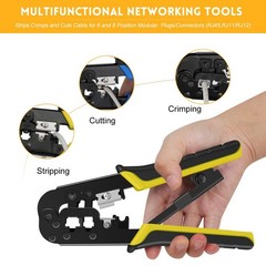 RJ45 Crimp Tool Kit for Cat5 Cat5e Cat6 Modular Plugs Connectors, RJ-11, 6P/R…