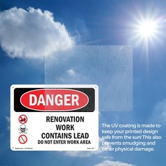 Renovation Work Contains Lead Do Not Enter OSHA Danger Sign, Decal 5 or 10 Pack