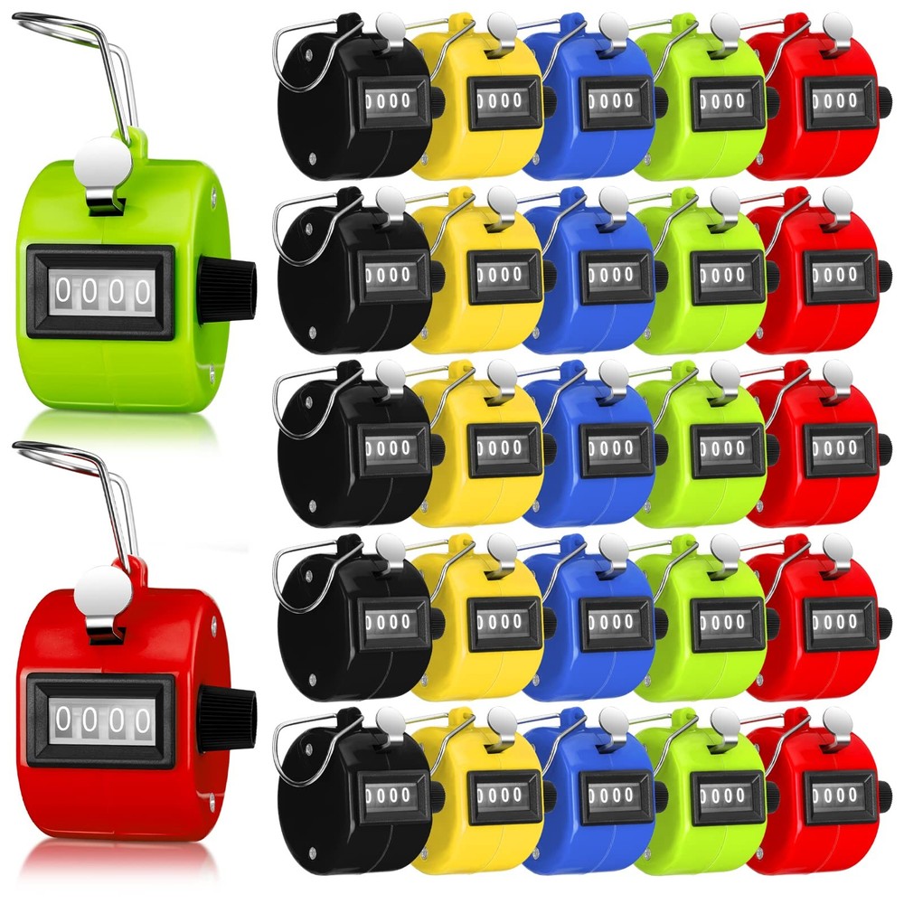 Kingdder 25 Pcs Hand Held Tally Counter 4 Digit Mechanical Palm Click Counter…
