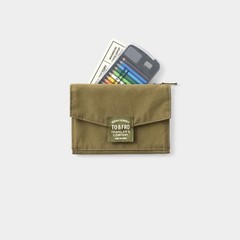 Traveler’s Company TO&FRO Passport Size Zipper Case Olive Japan KITE Fabric
