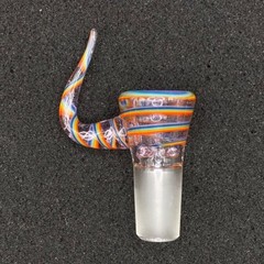 18mm 3-Hole Glass Slide Bowl with Horn Handle