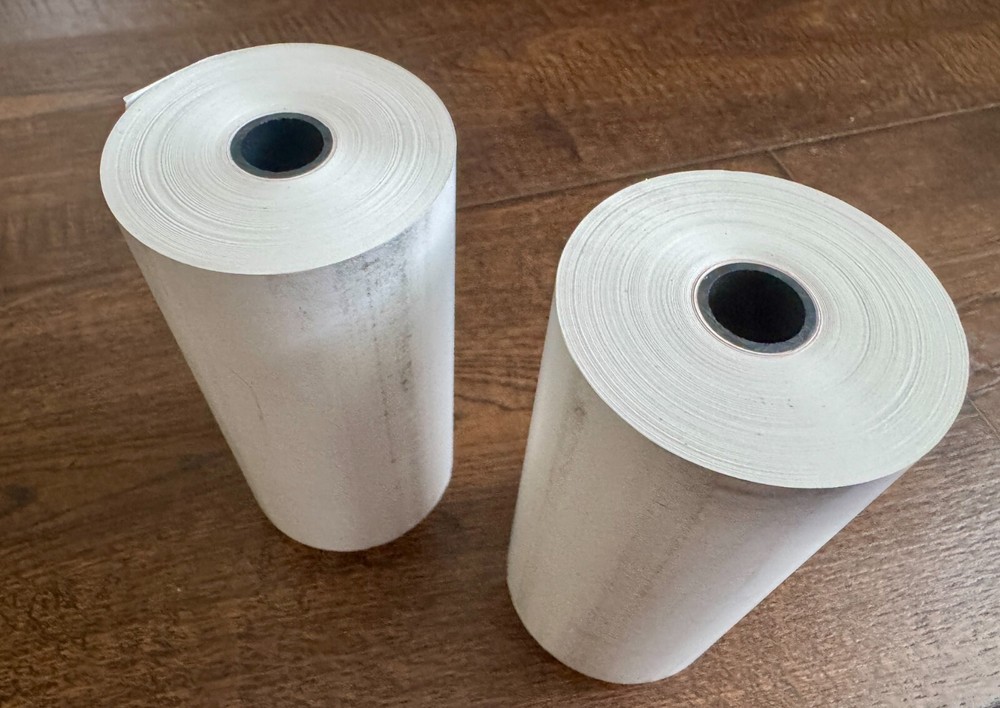 4″ x 125′ Thermal Paper Rolls , 0.5 inch Inner Core – 2 Rolls. Made in USA.