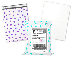 100 Pack, 50 10×13″ Flat Poly Mailers , 50 8.5×11 Blank Shipping Labels Combo