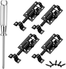 4 Pack 2″ Stainless Steel Barrel Bolt Slide Latch Black Door Gate Lock with Scre