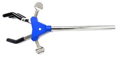Eisco Labs 3 Finger Adjustable Clamp on Stainless Steel Rod – 2.3″ Max Opening