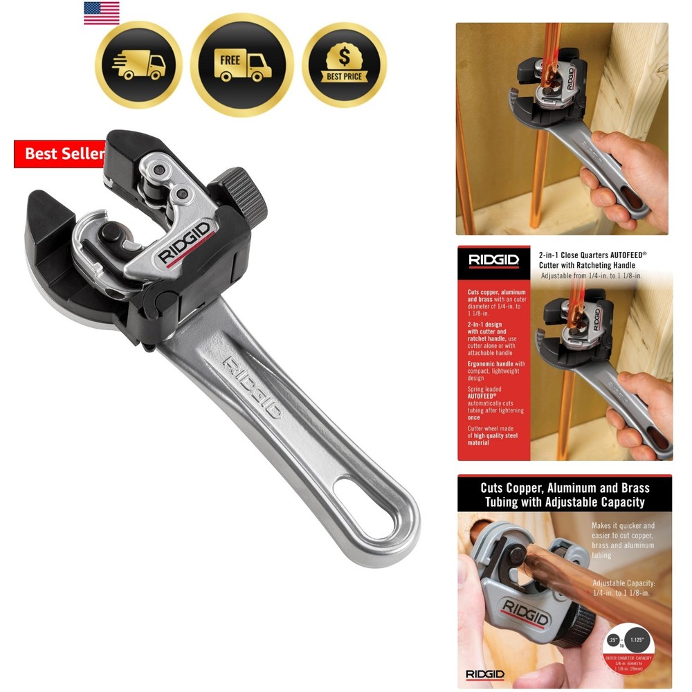 32573 Model 118 2-in-1 Close Quarters Tubing Cutter for 1/4″ to 1-1/8″ Copper…