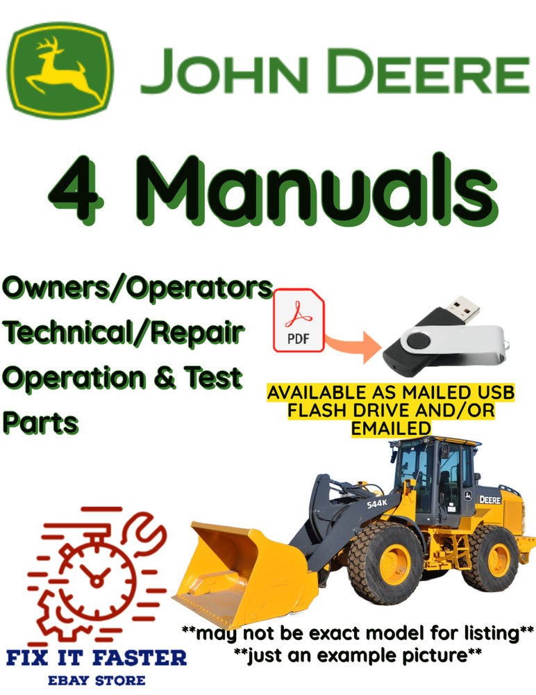 JOHN DEERE 644K LOADER OWNERS OPERATION & TEST TECHNICAL PARTS MANUAL PDF USB
