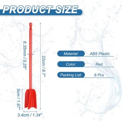 6Pcs 8.7″ ABS Plastic Silicone Resin Mixer Paddle Red