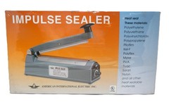 AIE-200 8 inch Impulse Hand Held Bag Sealer AC-120V 60Hz 2mm Seal Width