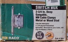 NEW! 25pk – Hubbell-Raco #564 2-3/4 Deep Gangable Switch Box, NM Clamps