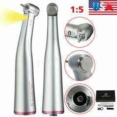 1-5PCS Dental 1:1 /1:5 LED Fiber Optic Contra Angle Handpiece Fit Electric Motor