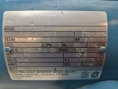 Electra Gear CT200GTC-26AC1420EE 2 Hp Motor 3Ph 1750Rpm With Gear Reducer Used