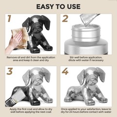 Metallic Silver Acrylic Paint, 8.45oz/250ml Silver Leaf Paint, Non Toxic Fading