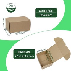 20 Pack Small Brown Corrugated Shipping Boxes – Easy Assemble, Durable & Eco-…