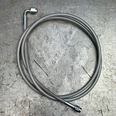 56″ Stainless Steel Braided Hydraulic Line (-3AN 90 Degree to -3AN Straight)