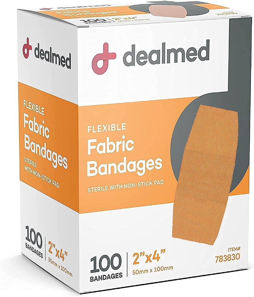 Dealmed Fabric Flexible Adhesive Bandages with 100 Count (Pack of 1)