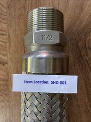 METAL Flexible HOSE 14″ (18″ over-all length) MB-304, 1-1/2″ Male threaded Hex