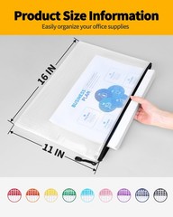 18 PCS Plastic Mesh Zipper Pouch 11×16 Inch Extra Large WaterResistant Bag