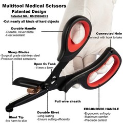 MEUUT 2 Pack Medical Scissors Trauma Shears for Left and Black/Red+black/Red
