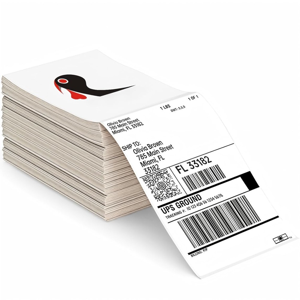 4×6 Thermal Labels 500/Stack, HUOJI Shipping 1 stack | 500 Labels, White