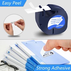 5PK Compatible Dymo LetraTag Refill 91331 12mm White Plastic Label Tape LT-100H