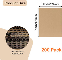 5X7 Corrugated Cardboard Sheets Set of 200, Flat Card Boards Inserts for Craf…
