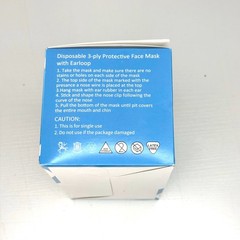 NEW 50 PCS Disposable 3-Ply Protective Earloop Face Mask Non Medical Adult Size
