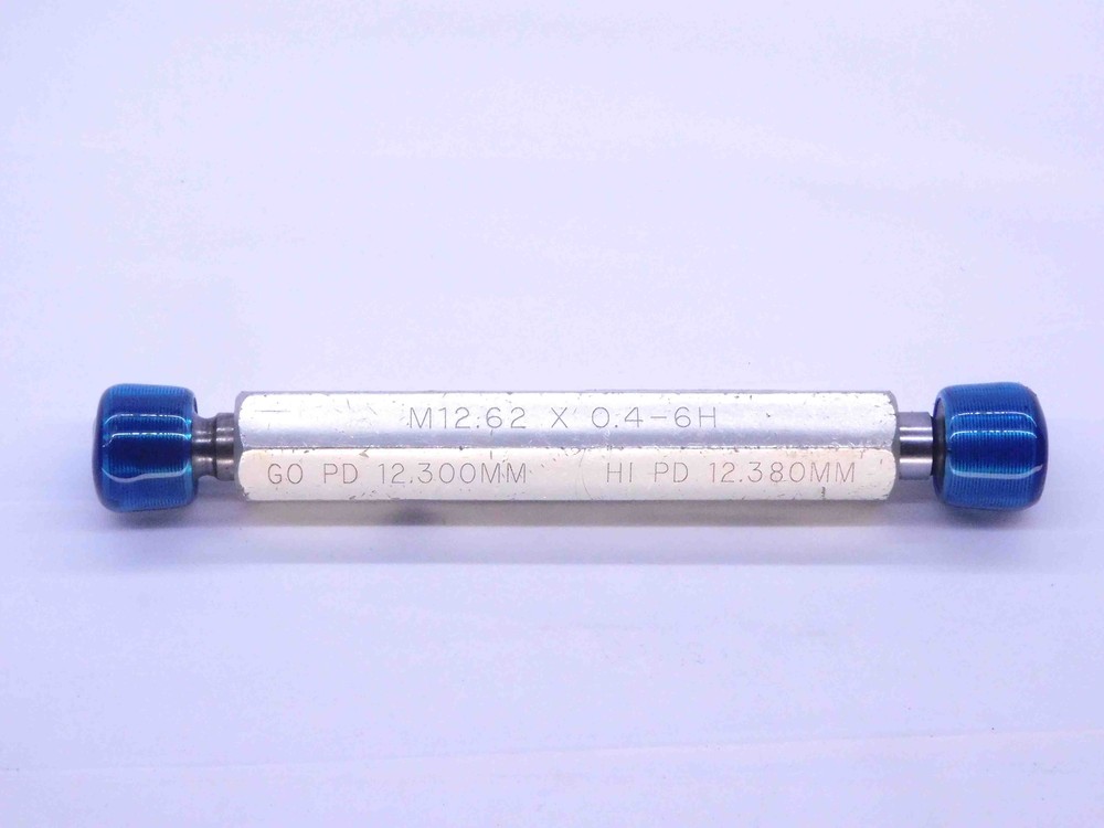 M12.62 X .4 6H SPECIAL THREAD PLUG GAGE 12.62 0.4 GO NO GO PDS= 12.300 & 12.380