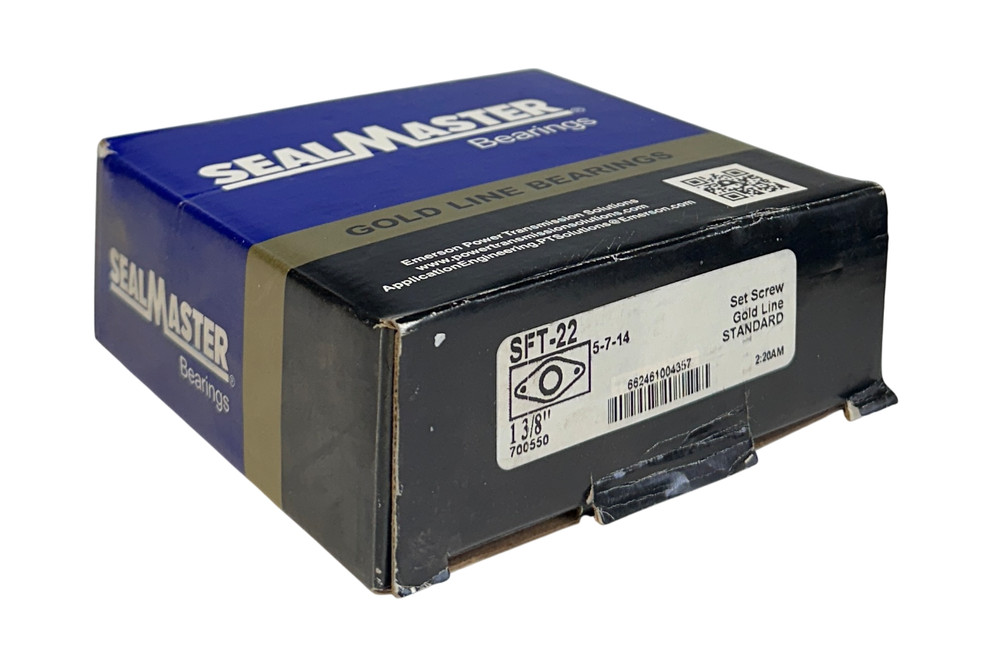 SEALMASTER SFT-22 / 700550 GOLD LINE STANDARD 2-BOLT FLANGE BEARING 1-3/8” NSMP