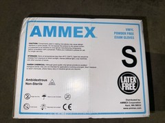 AMMEX VPF62100Vinyl Powder Free Exam Gloves, SMALL, 1 Case 10 Box 100=1000 Qty