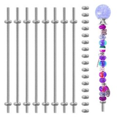 8 Pack 8/32 Inch M4 Threaded Rod w/ Hex Nuts Stainless Steel 10 Inch Studs Rods