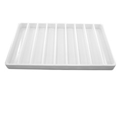 Heavy Duty Jet-Stone 2 Compartment Stackable Plastic Tray Organizer Black/White