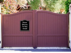 Private Driveway No Turn Around BLACK Aluminum Composite Sign
