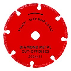 Diamond Cut-off Wheel Metal Cut-Off 3 Inch with 5000+ Cuts on Rebar, 3/8″ Arbor