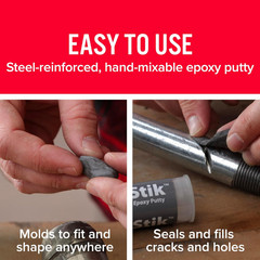 8267 Steelstik Steel Reinforced Epoxy Putty Stick – 2 Oz.