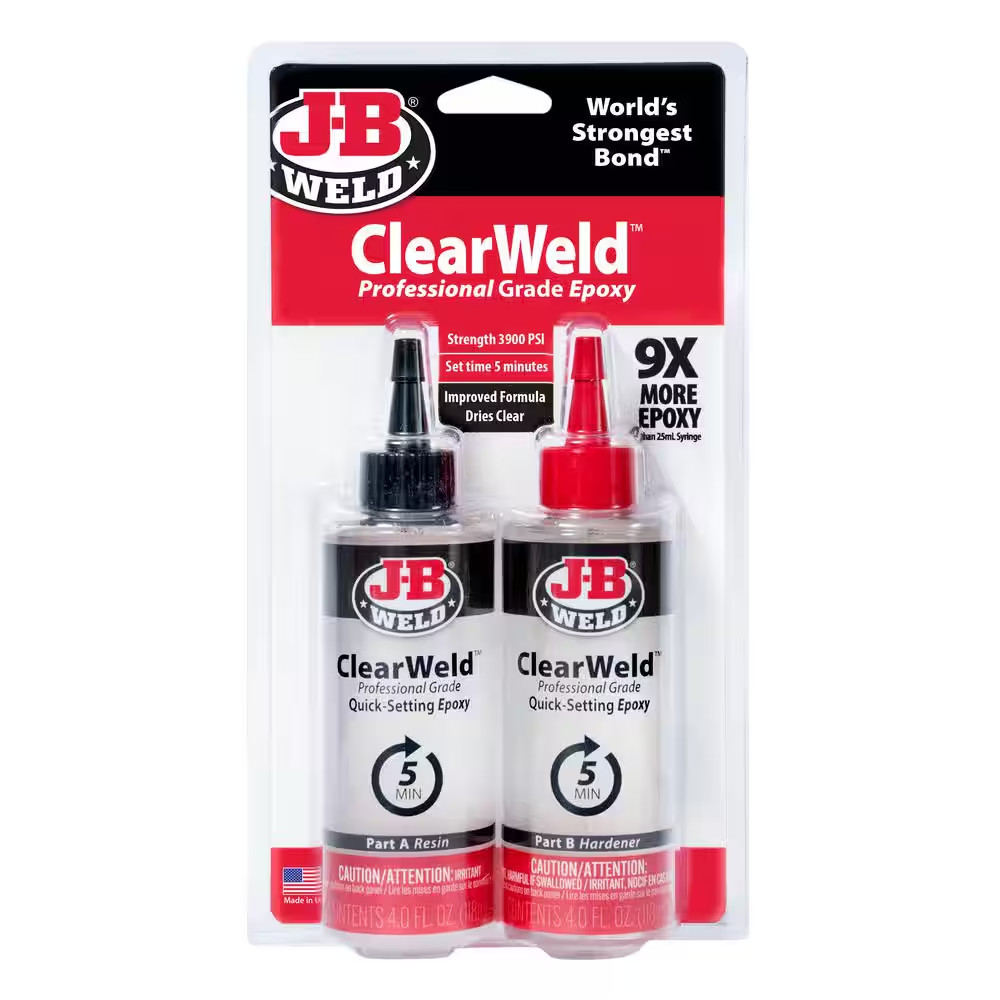 Clear Weld Pro 8 Oz. 2-Part Liquid Epoxy Free Shipping New