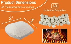 60-Pack Ceramic BBQ Briquettes for Gas Grill – New Model, No Color