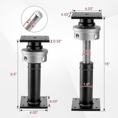 2Pack House Floor Jacks 9.5-15″ Adjustable Screw Jacks 10 Ton For Home Leveling