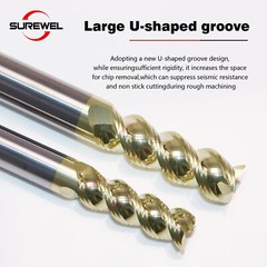 3 Flute Carbide End mills Bit ZrN Coating 6mm 8mm 10mm 12mm Shank Milling cutter