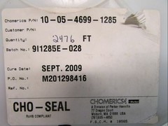 25 Feet Chomerics 1285 EMI Gasket Material .062 x .100 Electro Conductive Rubber